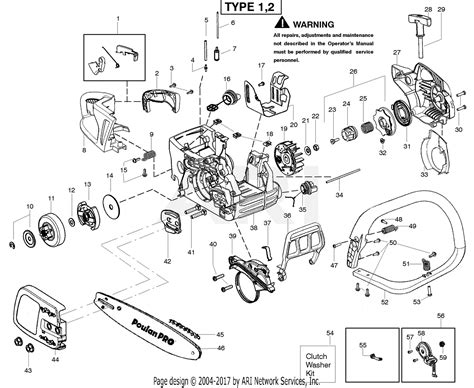Poulan Pp4218av Gas Saw Type 1 4218av Poulan Pro Parts Diagram For Starter