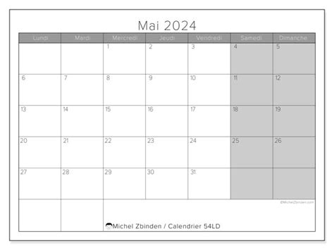 Calendrier Mai 2024 54 Michel Zbinden Fr