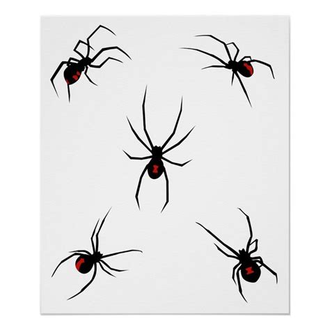 Black Widow Spiders Poster Zazzle Black Widow Spider Tattoo Spider
