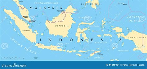 Malaysia And Indonesia Political Map Stock Vector Ill