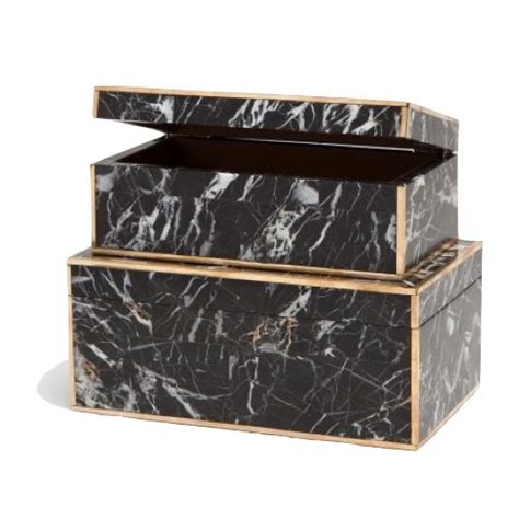 As A Set Of Two Both Black Marble Boxes Have A Touch Of A Masculine
