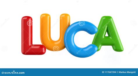 Isolated Colorfull 3d Kid Name Balloon Font Luca Stock Illustration