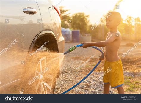Happy Asian Little Boy Playing Water Stock Photo 1552222607 Shutterstock