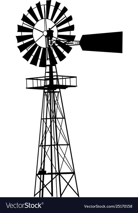Windmill Royalty Free Vector Image Vectorstock