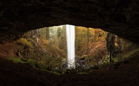 1087789 Sunlight Landscape Forest Waterfall Night Rock Nature