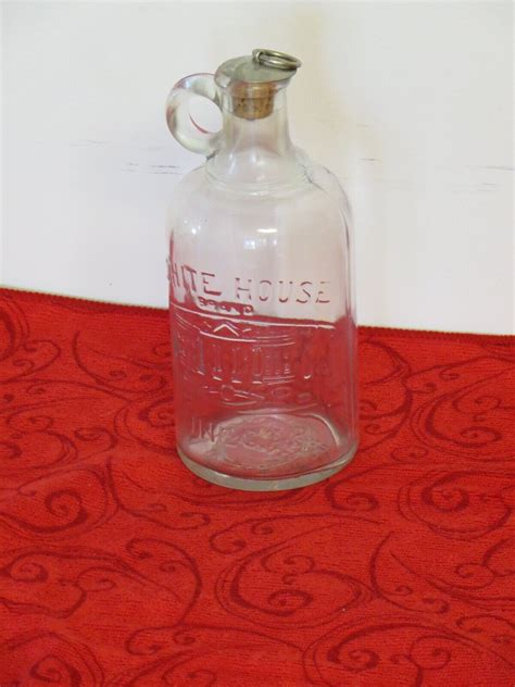 Vintage White House Vinegar 16 Oz Handled Jug 7 Embossed Bottle With
