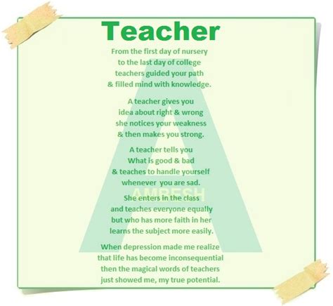 Tribute To Teachers Poems