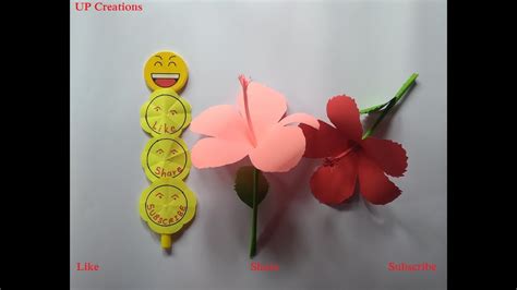 Paper Hibiscus Flower Shoe Flower වද මල Youtube