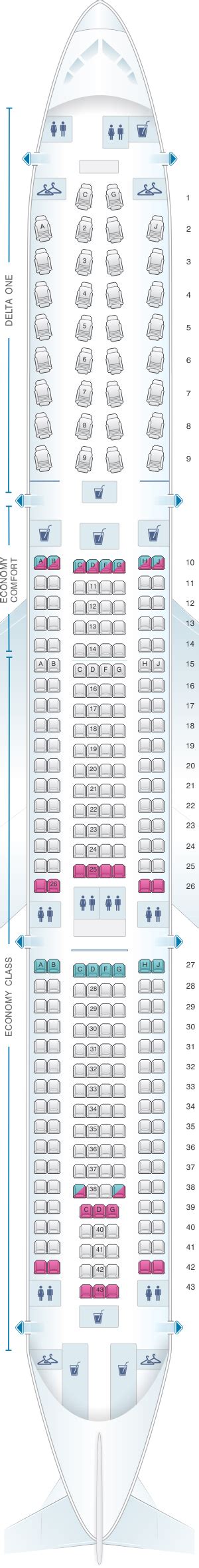 Seat Map Delta Airlines Airbus A330 300 333