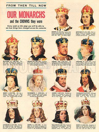 An Advertisement For Monarchs And The Crowns They Were Wearing From