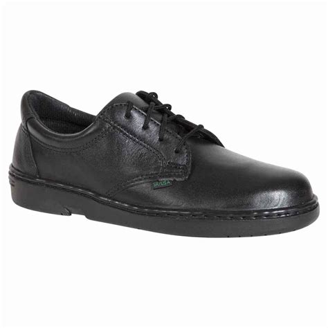 Rocky Womens Flat Plain Toe Sole Postal Approved Oxford Black Shoes