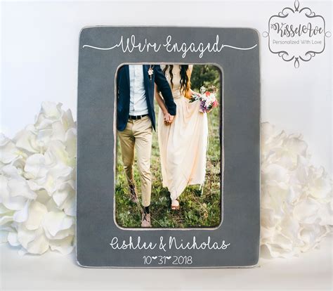 Were Engaged Engagement Picture Frame Personalized Etsy Engagement