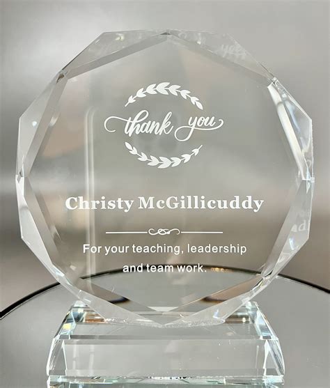 Personalized 7 14 Blue Edge Crystal Wave Plaque Award With Text And