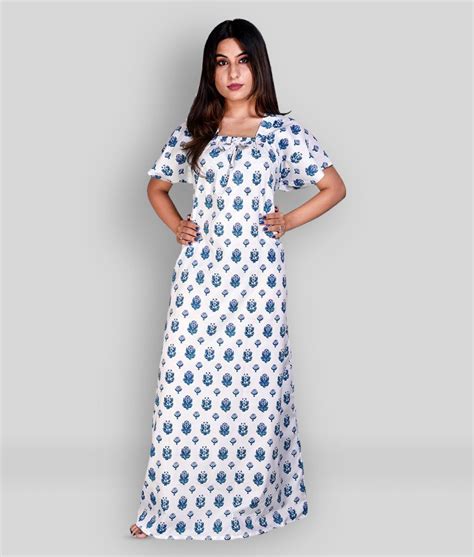 Buy Raj Off White Cotton Womens Nightwear Nighty And Night Gowns Pack Of 1 Online At Best