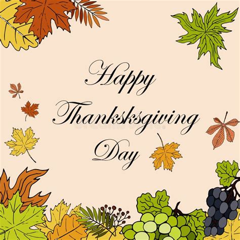 Thanksgiving Day Greeting Card With Calligraphy Vector Stock Vector