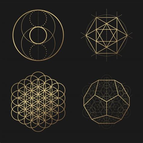 Sacred Geometry Vector Design Elements Alchemy Religion Philosophy