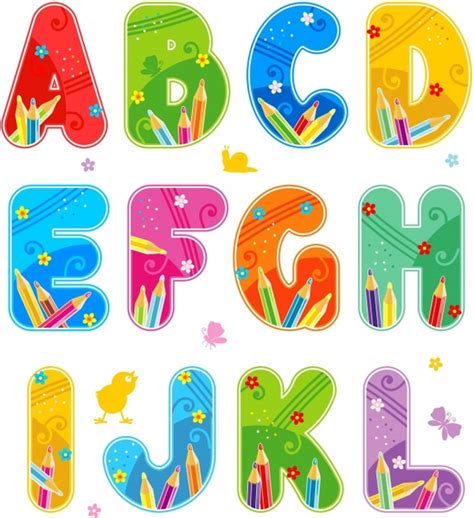 3d Font Bold Colorful Alphabet Royalty Free Vector Im