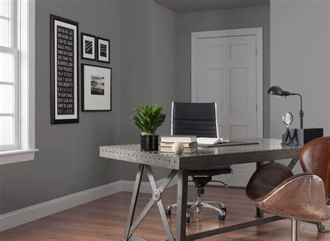 Gray Home Office Home Offices Colores Para Oficina Decoración De