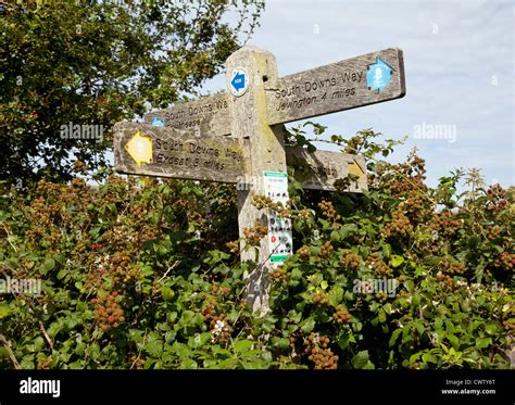 South Downs Way Signpost Stock Photo Alamy