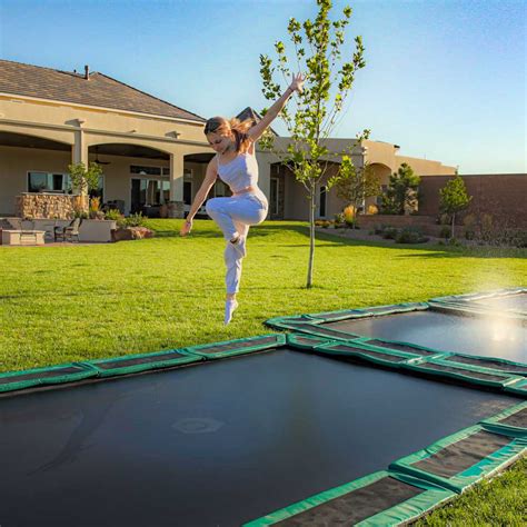 In-ground trampoline kit 14ft x 10ft rectangle | Capital Play