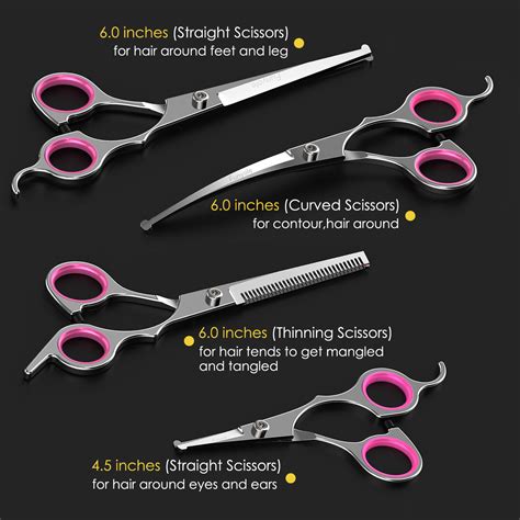 Funyole Grooming Scissors Kit For Dogs 6cr Stainless Steel With Safety
