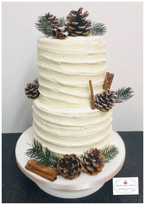 Rustic Winter Wedding Cake Winter Wedding Cake Buttercream Wedding Cake Wedding Cakes