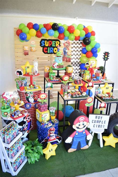 Check Out This Awesome Super Mario Birthday Party The Dessert Table