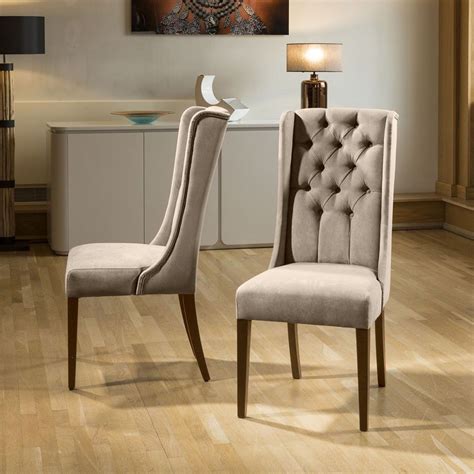 Luxury Made To Order Premium High Back Velvet Buttoned Dining Chair X2