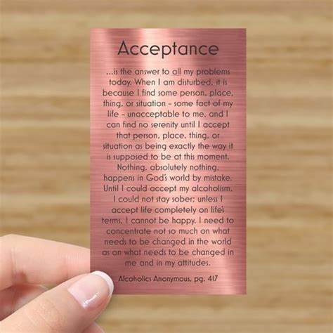 Aa Acceptance Quote Inspirational Card Recoveryshop