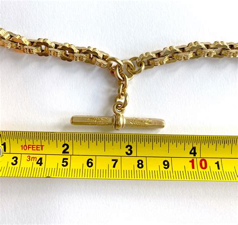 Original Victorian 9ct Gold T Bar Necklace 15 Inch Gold Fancy Etsy
