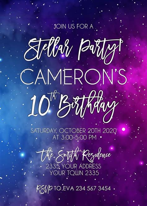 Free Printable Space Party Invitations