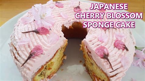 Cherry Blossom Sakura Sponge Cake With Authentic Sakura Cream Japanese