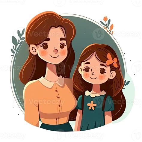 Mother And Daughter Cartoon 22972629 Png