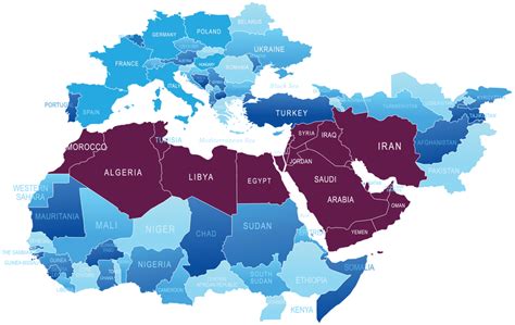 Map Of Middle East And North Africa World Map