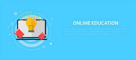 20 slides especially made for online lessons. Online education banner. Vector flat illustration ...