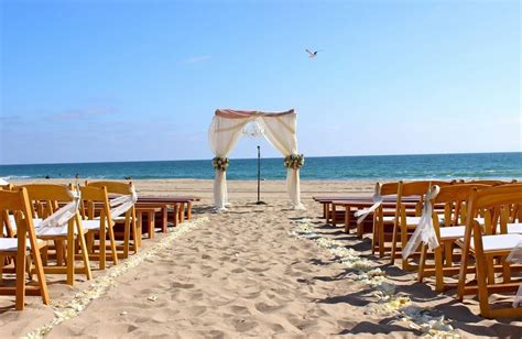 Wedding set up in garden inside beach. Verandas Beach House, Manhattan Beach, Wedding Ceremony ...