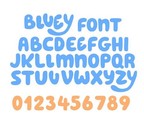 Instant Download Bluey Font Svg Alphabet Digital Download Etsy