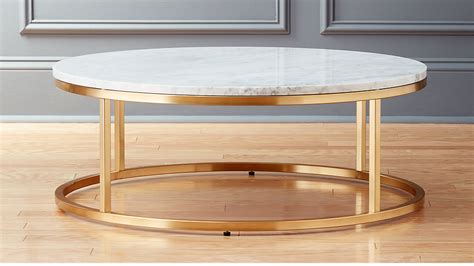 This coffee table will compliment any scheme: Smart Round Marble Brass Coffee Table + Reviews | CB2