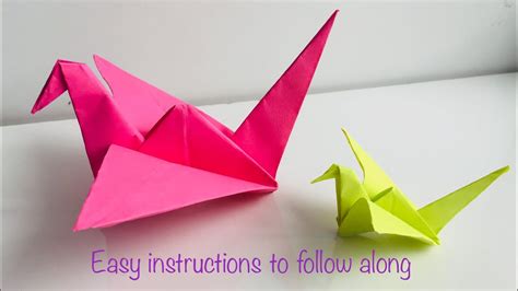 Easy Origami Crane Kids Craft Ideas Origami For Kids Youtube