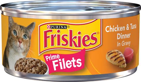 Two of my cats eat friskies canned cat food and one of them does not. Friskies Prime Filets Chicken & Tuna Dinner in Gravy ...