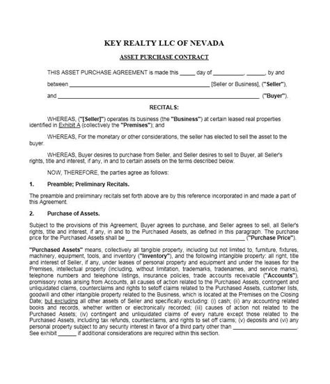 simple purchase agreement templates real estate business