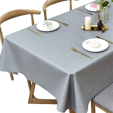 Plenmor Table Cloth Wipeable Tablecloth Pvc Plastic Wipe Clean