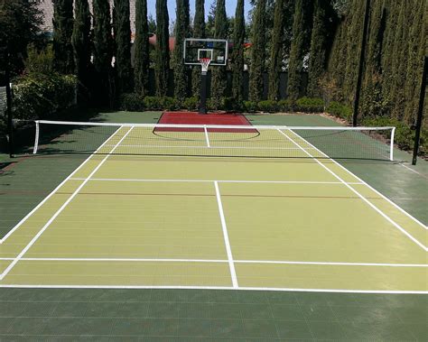 Home Tennis Court and Basketball Court designed with Court Builder™ | Home basketball court 