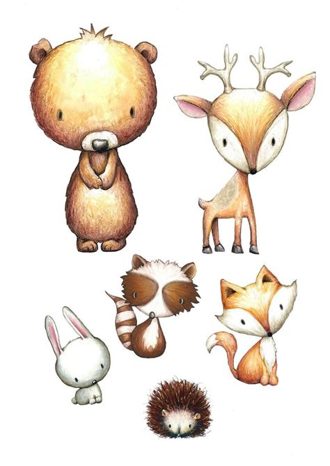 Woodland Nursery Art For Baby Watercolor Animals Prints For Etsy In