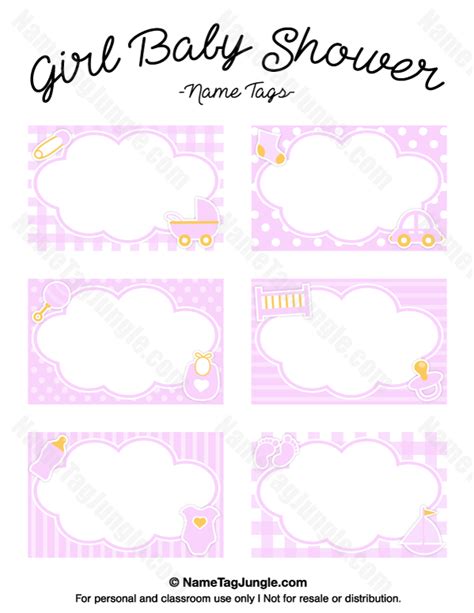 … i created free printable tags to go with all these favour ideas. Printable Girl Baby Shower Name Tags