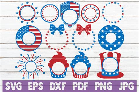 4th of July Monograms Bundle | SVG Cut Files By MintyMarshmallows