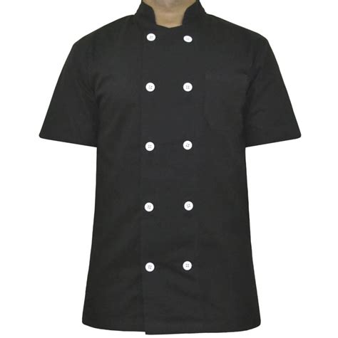 Chef Jacket Plastic Button Short Sleeve Chef Jacket For Unisex Chef Wear Work Wear And All