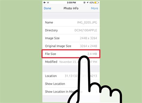 Large image files drag your website loading speed down. Xác định kích thước tập tin ảnh iOS - wikiHow