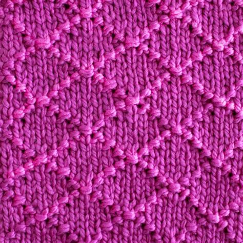Diamond Brocade Stitch Knitting Pattern For Beginners Studio Knit