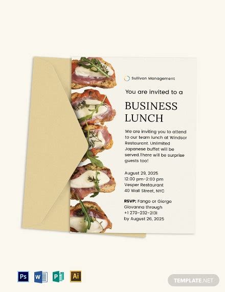 9 Free Lunch Invitation Templates Word Psd Indesign Apple Mac